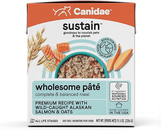 CANIDAE Sustain Wholesome Pates Premium Recipe with Wild-Caught Salmon Dog Wet (12) 11.5 oz.