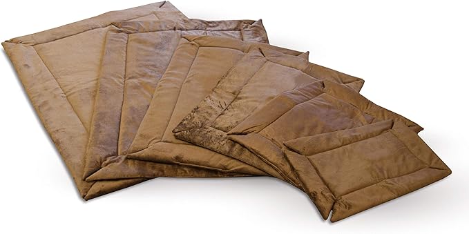 K&H Pet Products Self-Warming Crate Pad, Warming Dog Crate Bed, Machine Washable Dog Crate Mat, Mocha Large 25 X 37 Inches