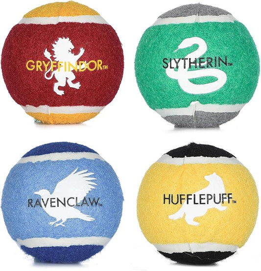 Harry Potter 4 Pack Hogwarts Pride Pet Tennis Balls | Toy Balls for Dogs | Dog Tennis Balls Themed Hogwarts Pride | 4 Pack Dog Balls, Hogwarts Dog Toys