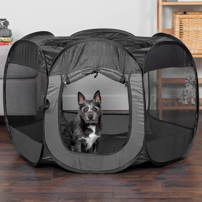 Furhaven Pop Up Playpen Pet Tent Playground - Hunter Green, Small