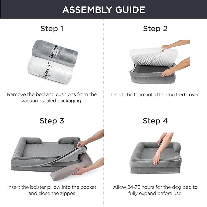 Bedsure XXL Orthopedic Dog Bed - Washable Great Dane Dog Sofa Beds for Giant Dogs, Supportive Foam Pet Couch Bed with Removable Washable Cover, Waterproof Lining and Nonskid Bottom, Caramel