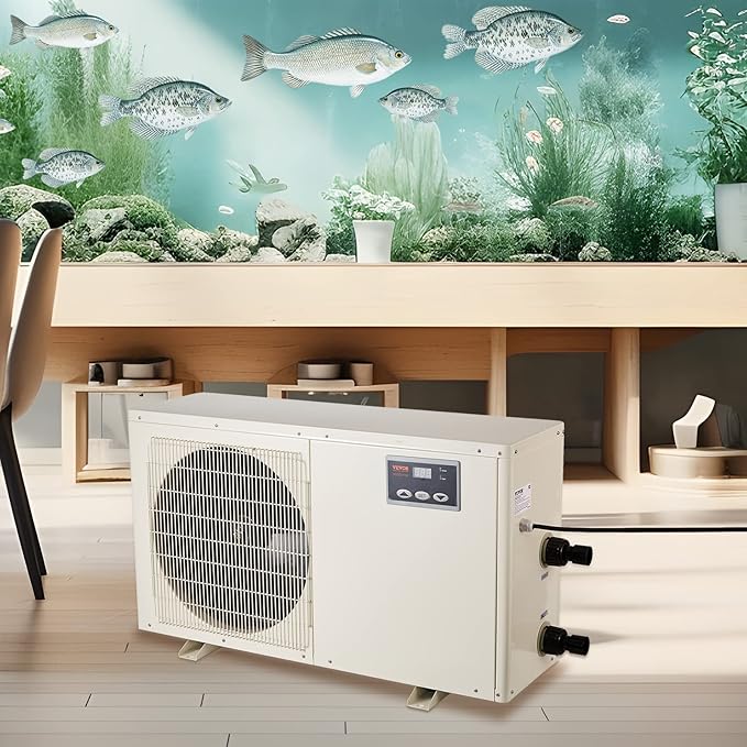 VEVOR Aquarium Chiller, 500 Gal 1892 L, 1.5 HP Hydroponic Water Chiller, Quiet Refrigeration Compressor for Seawater and Fresh Water, Fish Tank Cooling System, for Jellyfish, Coral Reef