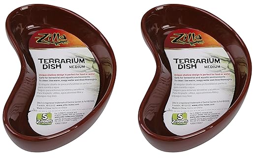 Zilla Reptile Terrarium Dishes, 2 Pack, Medium