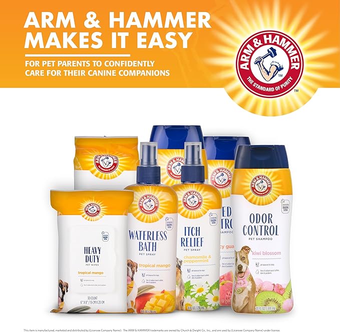 Arm & Hammer for Pets Itch Relief Spray for Dogs with Arm & Hammer Baking Soda, Chamomile and Peppermint Scent | Dog Itch Spray, Free of Sodium Lauryl Sulfate & Parabens, 8 Fl Oz - 6 Pack