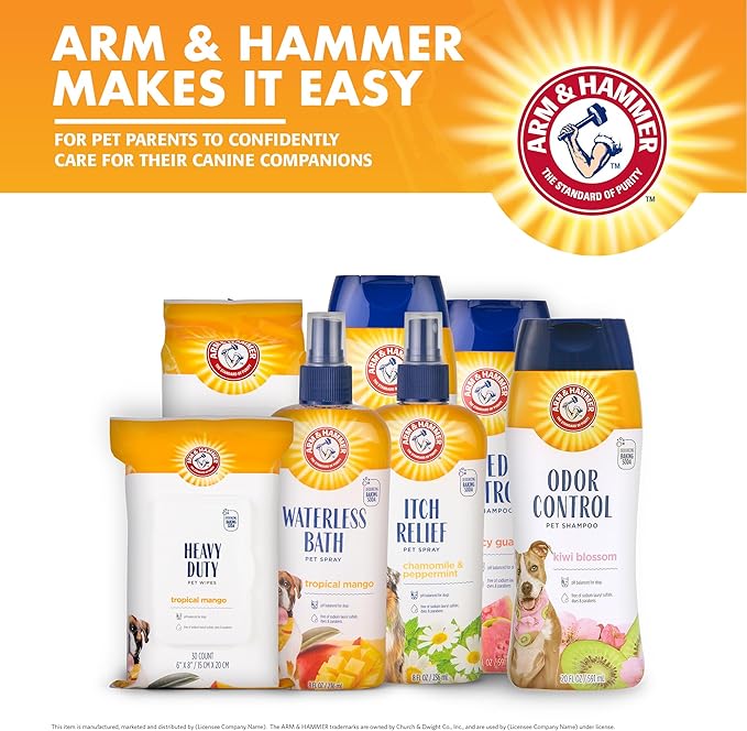 Arm & Hammer for Pets Super Deodorizing Shampoo for Dogs | Best Odor Eliminating Dog Shampoo | Great for All Dogs & Puppies, Fresh Kiwi Blossom Scent, 20 oz, 2-Pack