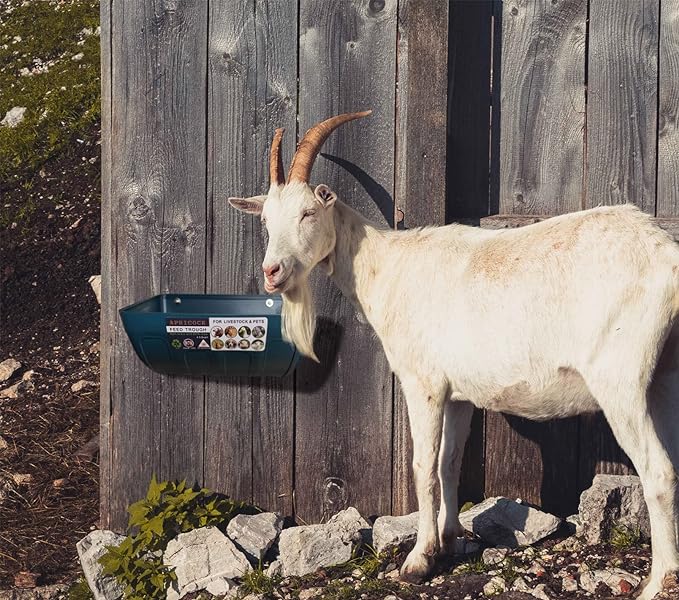 Chicken Feeder Waterer, Goat Feeder - 2 Pack, 5.5 Quart, for Goats Chickens Duck Sheeple Dogs Piglets Deers Gooses, Turkeys, Goat Supplies(Appearance Patent Product)