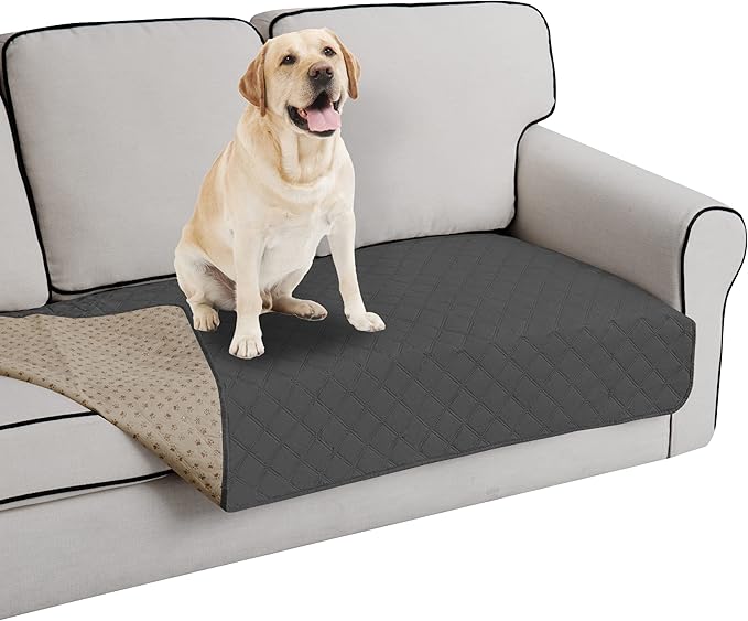 Easy-Going 100% Waterproof Dog Bed Cover, Non-Slip Pet Blanket for Furniture, Washable Couch Cover, Repleasement Sofa Cover (40X50 in, Dark Gray)