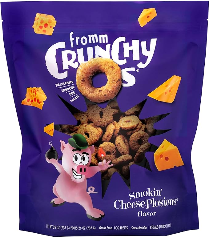 Fromm Crunchy Os Smokin' CheesePlosions Dog Treats - Premium Crunchy Dog Treats - Pork Recipe - 26 oz