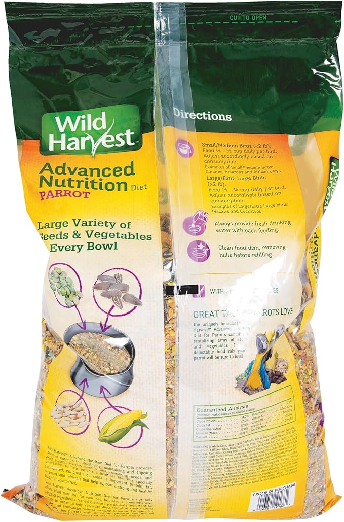 Wild Harvest Advanced Nutrition Parrot 8 Pound Bag,White (Pack of 2)