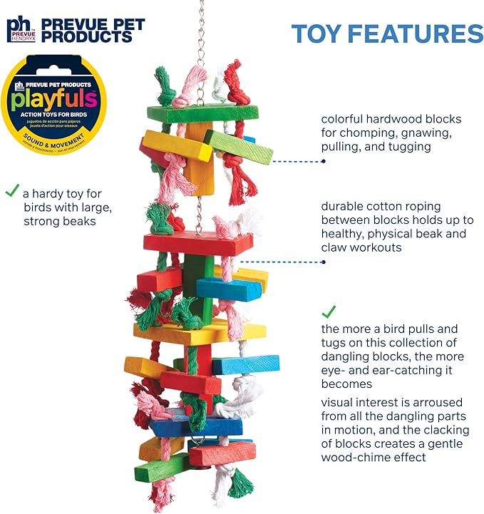 Prevue Pet Products Sound & Movement Bodacious Bites Tower Bird Toy 60960