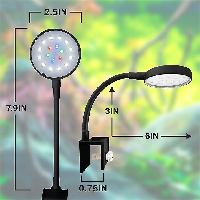 Finnex Vivid Petite Nano Aquarium LED Cliplight, Touch Control, Color Changing