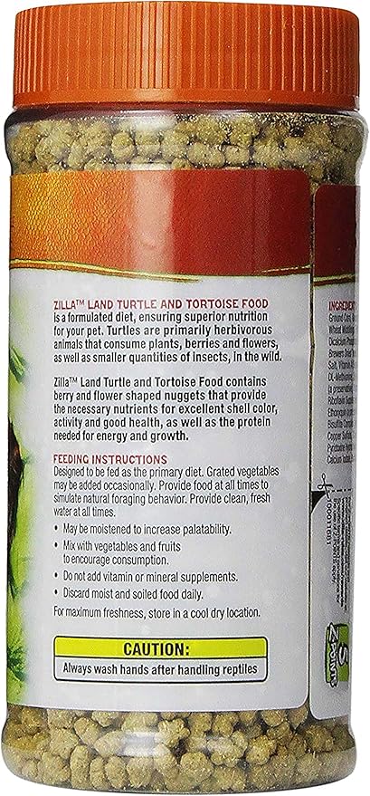 Zilla Land Turtle and Tortoise Extruded Food Pellets 6.5 Ounces (Pack of 2)