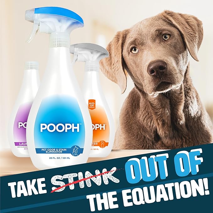 Pooph Pet Odor Eliminator, 20oz Spray - Dismantles Odors on a Molecular Basis, Dogs, Cats, Freshener, Urine, Poop, Pee, Deodorizer, Natures, Puppy, Fresh, Clean, Furniture, Potty, Safe