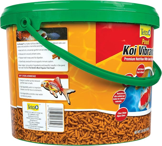 TetraPond Koi Vibrance, Soft Sticks, Easy to Digest Floating Pond Food, 3.31 lbs