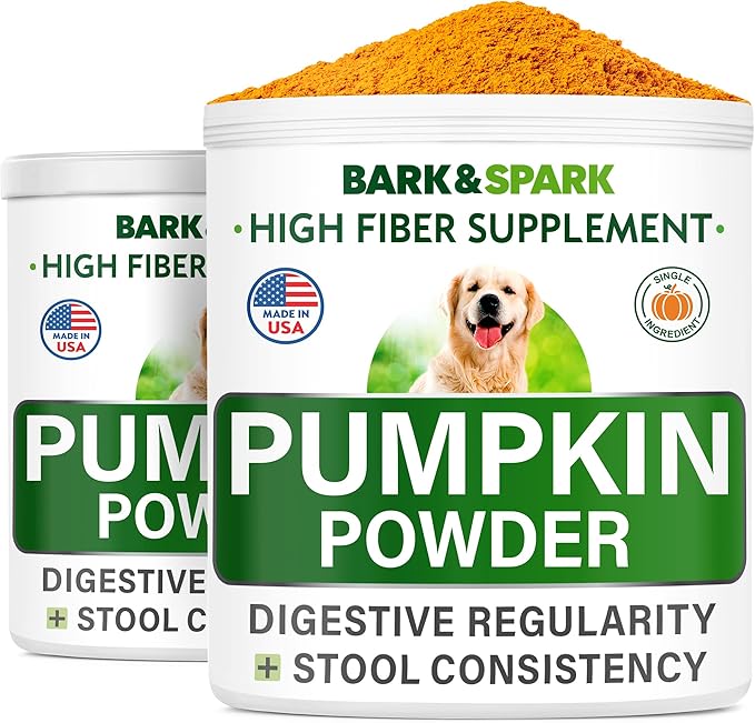 Pumpkin for Dogs - 16.2oz Powdered Fiber Supplement and Stool Softener - Treat Diarrhea, Constipation, Upset Stomach, Food Sensitivity - Improve Digestion - Made in USA