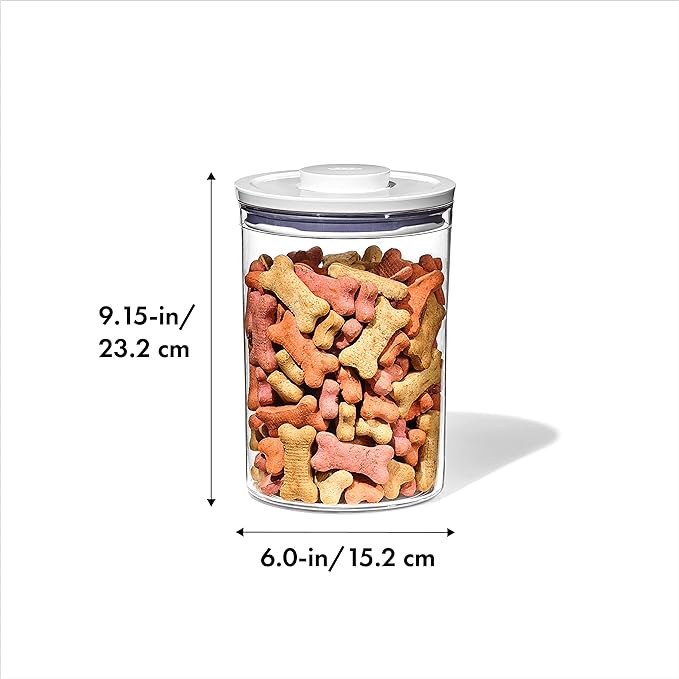 OXO Good Grips Pet POP Container – 3.3 Qt/3.1 L |Ideal for up to 3lbs of Dog Food or 2.5lbs of Cat Food | Airtight Dog and Cat Food Storage Container | BPA Free