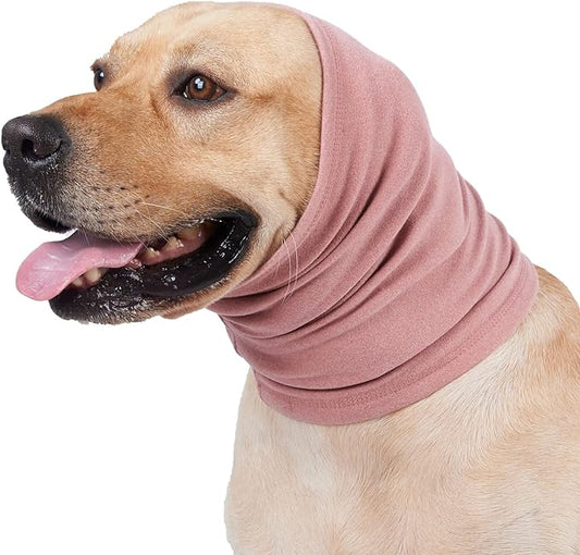 Snood for Dogs Ear Protection Pet Ear Flap Head Wrap for Noise Cancelling Dog Neck and Ears Dog Calming Ear Cover Pink M