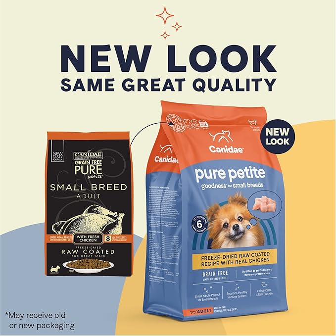 CANIDAE PURE Petite Freeze-Dried raw coated Recipe with Real Chicken Dog Dry 10 lbs.