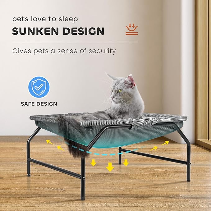 Cat Bed [Large Cats] Cat Hammock Dog Bed Pet Square Hammock Bed Free-Standing Cat Sleeping Bed Cat Supplies Whole Wash Detachable Easy Assembly Outdoor Indoor