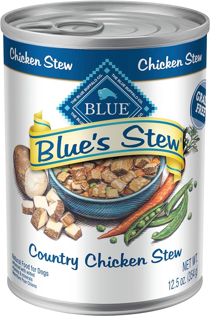 Blue Buffalo Blue's Stew Grain Free Natural Adult Wet Dog Food, Chicken Stew 12.5 oz cans (Pack of 12)