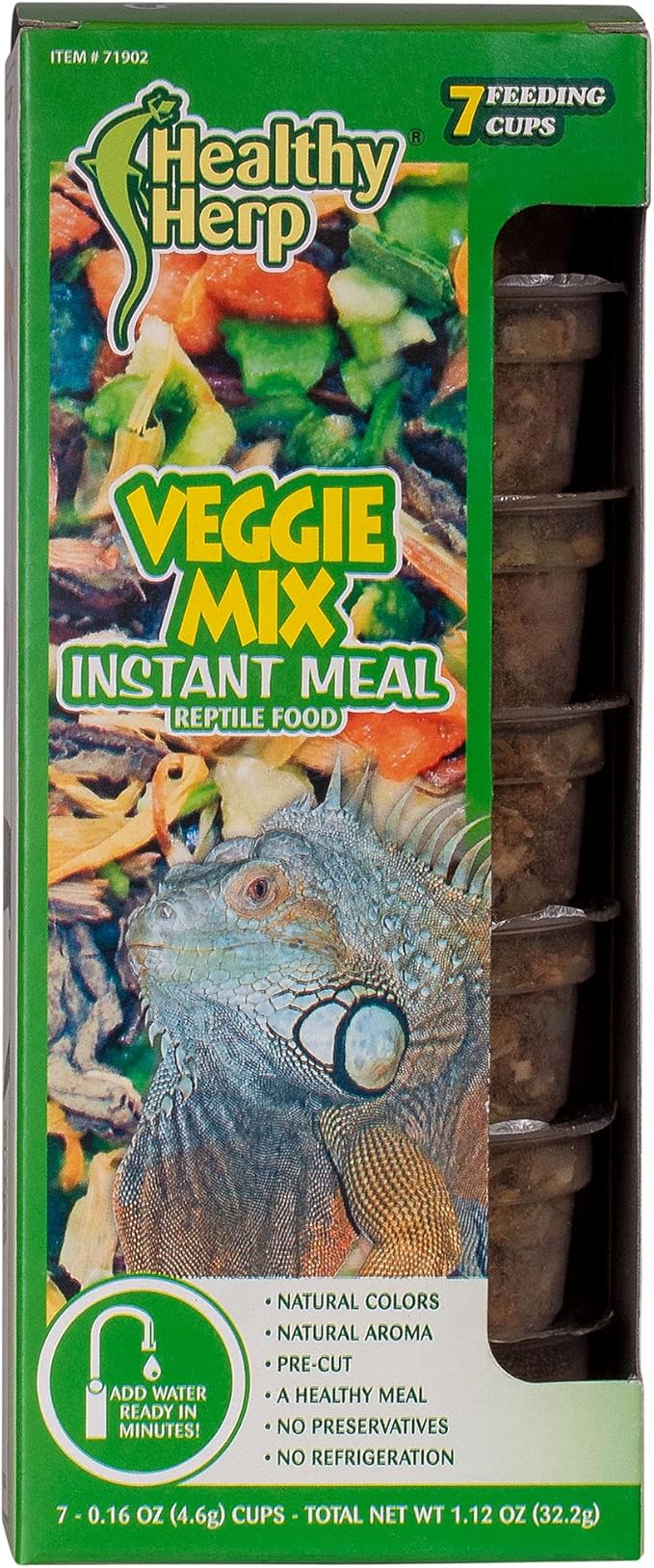 Instant Meal Veggie Mix Reptile Food 7 x 0.16-Ounce (4.6 Grams) Cups