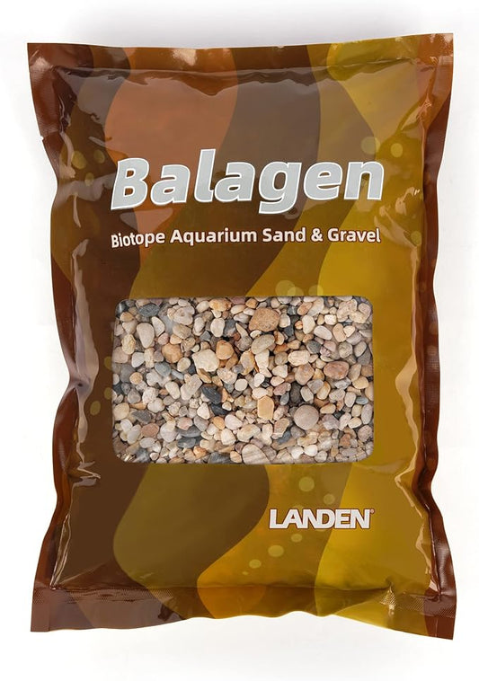 LANDEN BALAGEN Sand Natural River Rock Gravel 4L(14lb), Fish Tank Pebbles, Pea Gravel, Granite Sand, Coarse Sand for Plants, Pebbles for Indoor Landscaping, Φ4-15mm