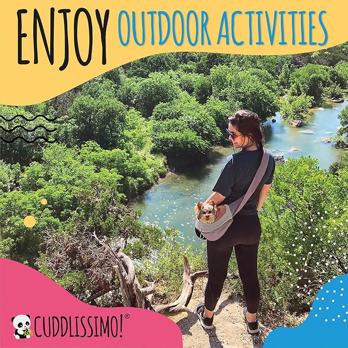 Pet Sling Carrier - Small Dog Puppy Cat Carrying Bag Purse Pouch - For Pooch Doggy Doggie Yorkie Chihuahua Baby Papoose Bjorn - Hiking Travel Front Backpack Chest Body Holder Pack (Red-L)