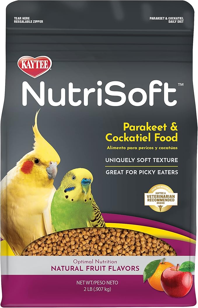 Kaytee NutriSoft Pet Parakeet & Cockatiel Bird Food, 2 lb