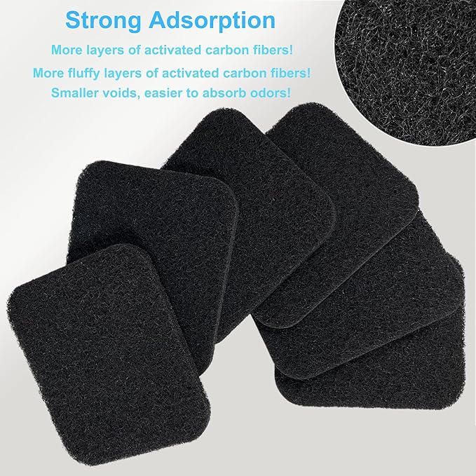 6 Pack Charcoal Filters Replacement for Litter Genie Standard Pail, Activated Charcoal Filters Compatible with Litter Genie Cat Litter Box Waste Disposal System for Odor Control (6)