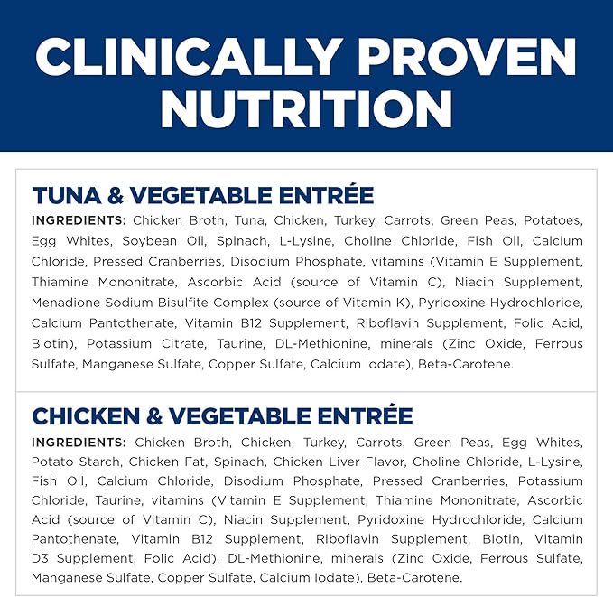 Hill's Science Diet Sensitive Stomach & Skin, Adult 1-6, Stomach & Skin Sensitivity Support, Wet Cat Food, Variety Case: Chicken; Tuna Minced, 2.9 oz Can Variety Case, Case of 12