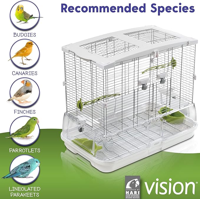 Vision M01 Wire Bird Cage, Bird Home for Parakeets, Finches and Canaries, Medium