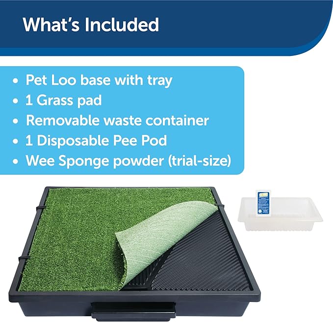 PetSafe Pet Loo Portable Dog Potty - Pet Toilet Alternative for Puppy Pads - Small - Perfect for House Training - Easy-to-Clean Grass Mat