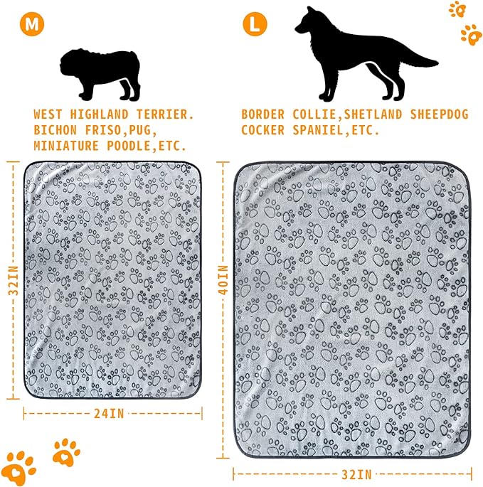 Small Dog Blanket for Medium Large Dogs Fleece Puppy Blanket Washable Dog Blankets for Bed Couch Protection with Cute Paw Print Pet Puppy Cat Blanket