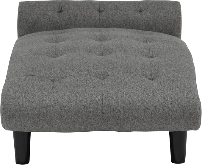 Paws & Purrs Modern 21" Wide Pet Chaise Lounge Bed for Small to Medium Dog or Cat, 28.8" L x 20.3" W x 13.3" Th, Gray