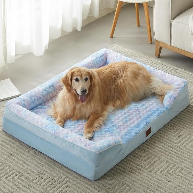 WNPETHOME Waterproof Dog Beds for Extra Large Dogs, Orthopedic XLarge Dog Bed with Sides, Big Dog Couch Bed with Washable Removable Cover, Pet Bed Sofa with Non-Slip Foam for Sleeping