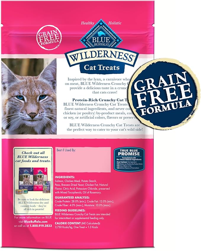 Blue Buffalo Wilderness Crunchy Cat Treats, Salmon 2-oz Bag (12 Pack)