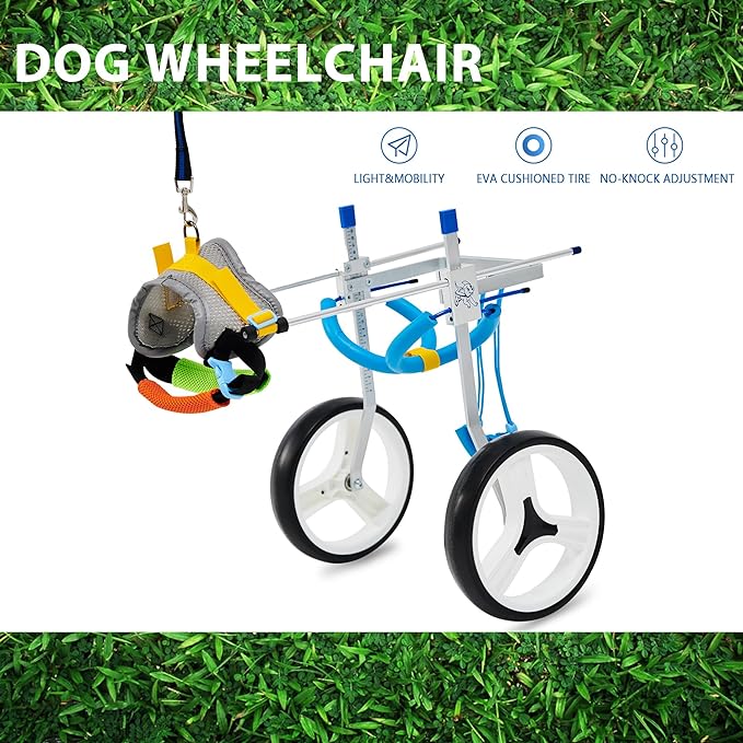 Adjustable Dog Wheelchair for Back Legs| Pet Wheelchairs with Disabled Hind Legs Walking|Stabel & Light Weight (7-Size) (M)