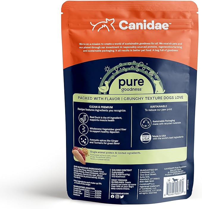 CANIDAE® PURE Heaven Biscuits with Duck & Chickpeas Dog Treats 11 oz.