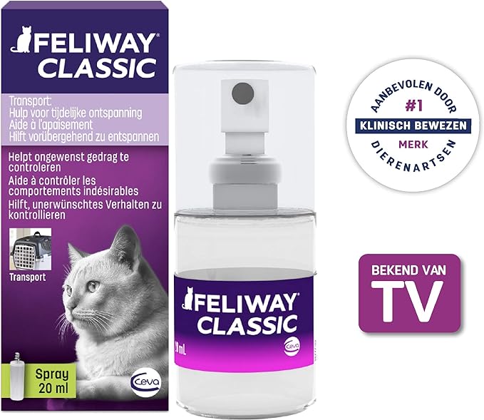 FELIWAY Classic Cat Calming Pheromone Travel Spray (20 mL)