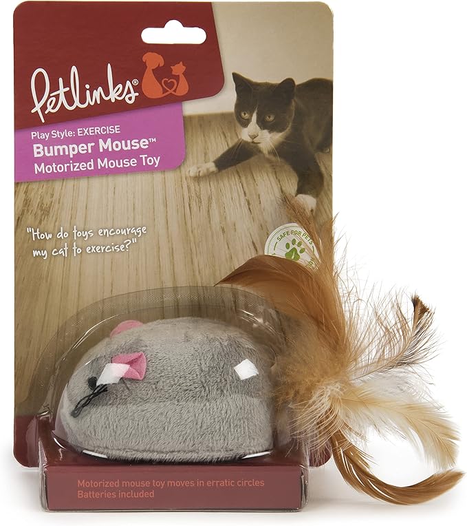 Petlinks Bumper Mouse Electronic Motion Cat Toy, Battery Powered - Gray, One Size