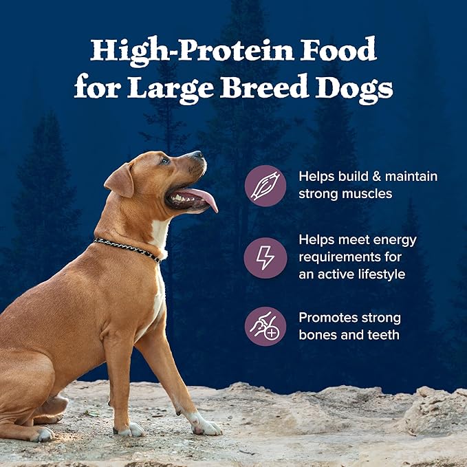 Blue Buffalo Wilderness Rocky Mountain Recipe Natural High-Protein Dry Food for Large Breed Dogs, Bison & Grain, 28-lb bag