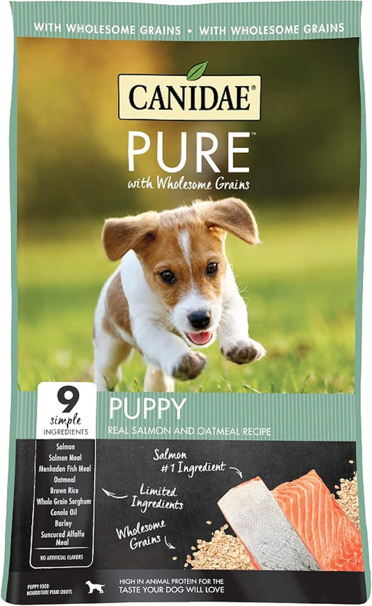 CANIDAE Pure PUPPY Real Salmon & Oatmeal Recipe Dry Dog 4 LB