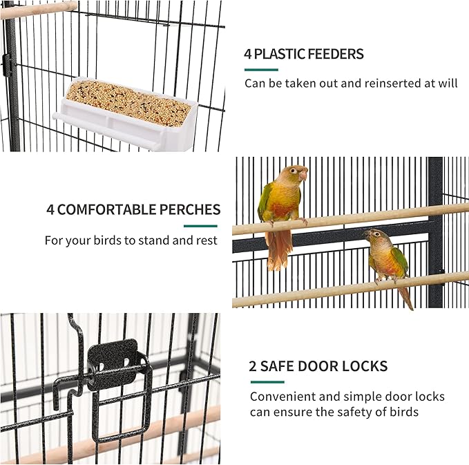 YITAHOME 52 inches Birdcage Cover and Bird Cage Seed Catcher, Bird Cages for Parakeets, Parrot, Cockatiel, Pigeon, Flight cage for Birds