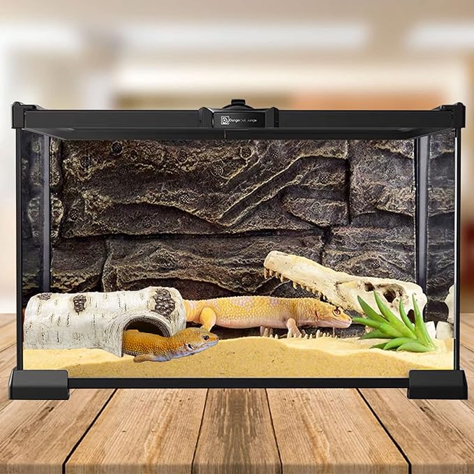 Reptile Hide Caves Simulation Tree Hideout Snake Hide Leopard Gecko Terrarium Plastic Plant Leaves Ornament Habitat Shelter Decor for Lizard Hermit Crab Spider Frog Amphibians Medium Size