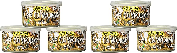 Zoo Med 6 Pack Can O'Worms, 1.2 Ounces Each, Reptile Bird and Fish Food