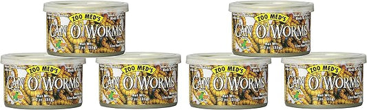 Zoo Med 6 Pack Can O'Worms, 1.2 Ounces Each, Reptile Bird and Fish Food