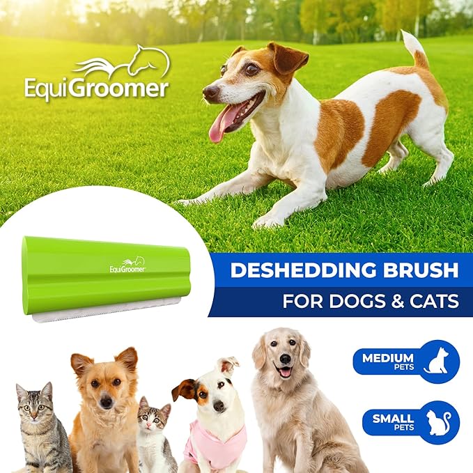 EasyGroomer Deshedding Brush for Dogs Cats | Lime Green | Undercoat Tool for Large and Small Pets | Comb Removes Loose Dirt, Hair and Fur | Perfect Clean for Short and Long Hair Grooming Shedding