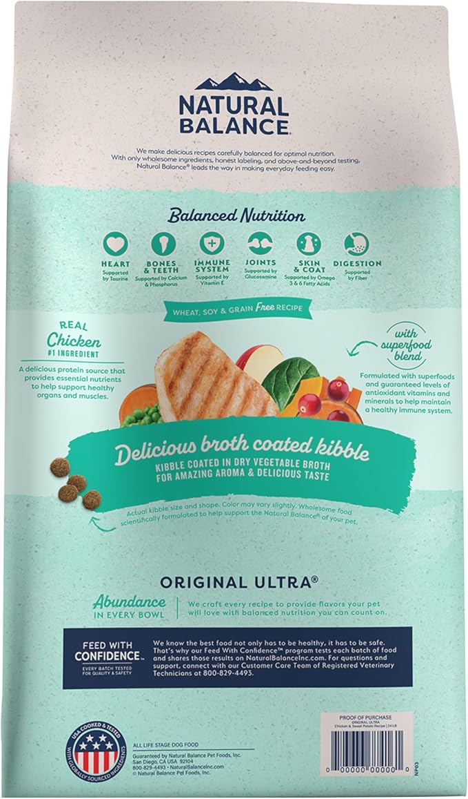 Natural Balance Original Ultra Grain-Free Chicken | All Life Stages Dry Dog Food | 24-lb. Bag