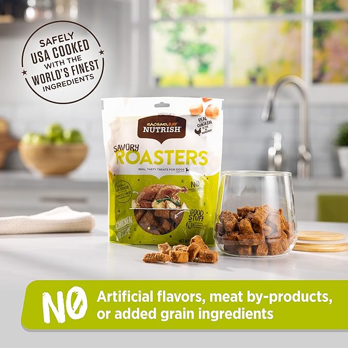 Rachael Ray Nutrish Savory Roasters Real Meat Dog Treats, Roasted Chicken Recipe, 30 Ounce (Pack of 1)
