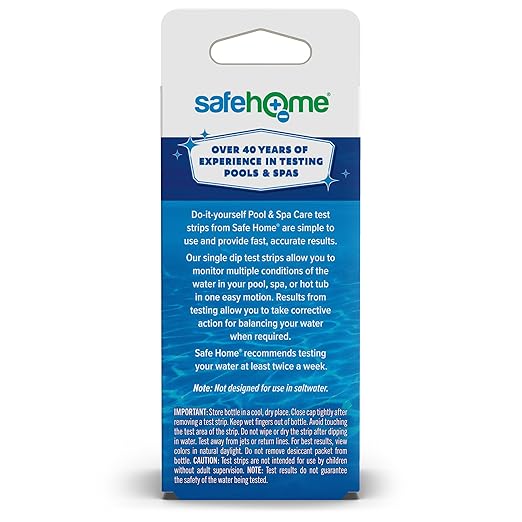 Safe Home® 6-Way Pool & Spa Care – 50 Medical Grade Strips/Kit – Test Freshwater or Saltwater – Chlorine, Bromine, pH, Alkalinity, Hardness, & Cyanuric Acid